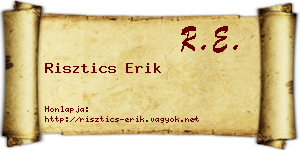 Risztics Erik névjegykártya